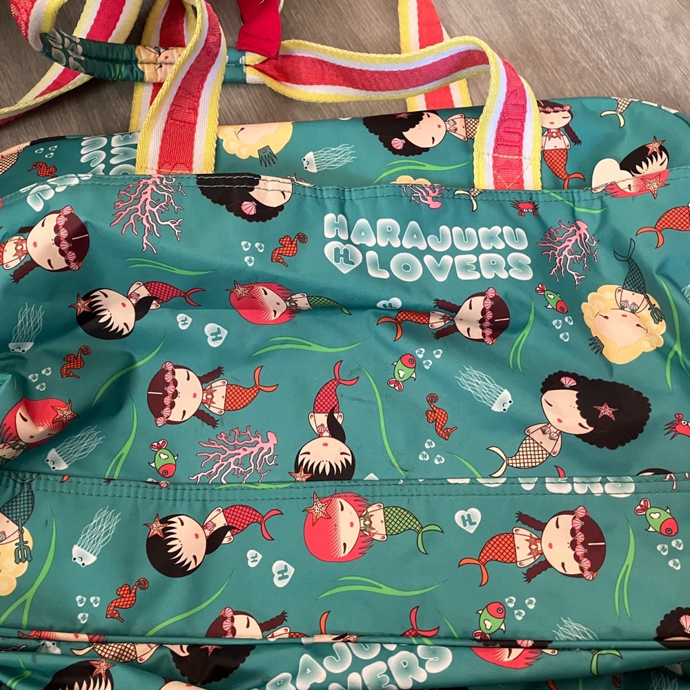 Harajuku lovers mermaid mid size overnight bag 15x11x5 ins.